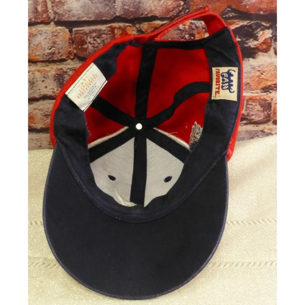 Atlanta Braves Fan Favorite Adjustable Baseball Cap Navy/Red Cotton One Size - Picture 7 of 7